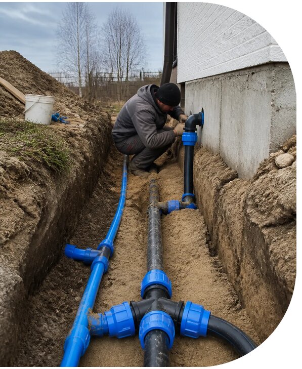 Монтаж наружного водопровода на участке под ключ в Североуральске